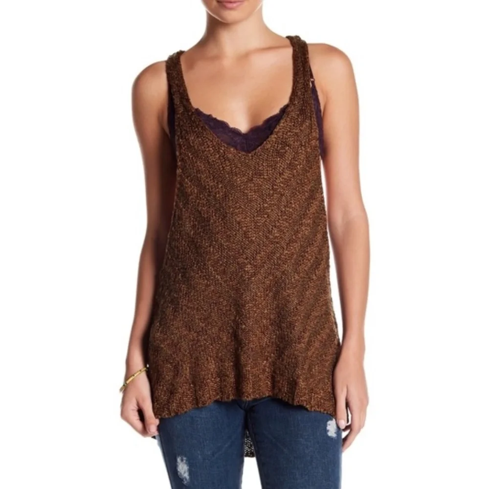 NWT Free People Chevron Sweater Tank Top